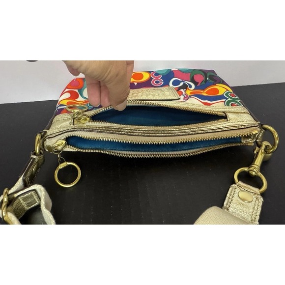 Coach Poppy Graffiti Glam Signature C Crossbody Bag Shoulder Handbag VTG Y2K - Picture 9 of 10